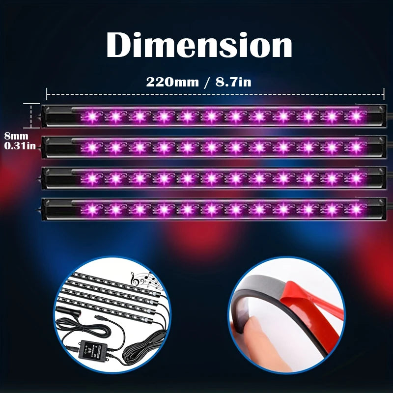 Tira LED RGB para Coche con Control por App y Bluetooth