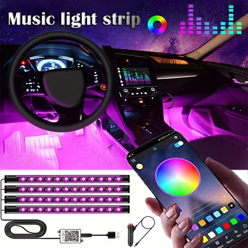 Tira LED RGB para Coche con Control por App y Bluetooth