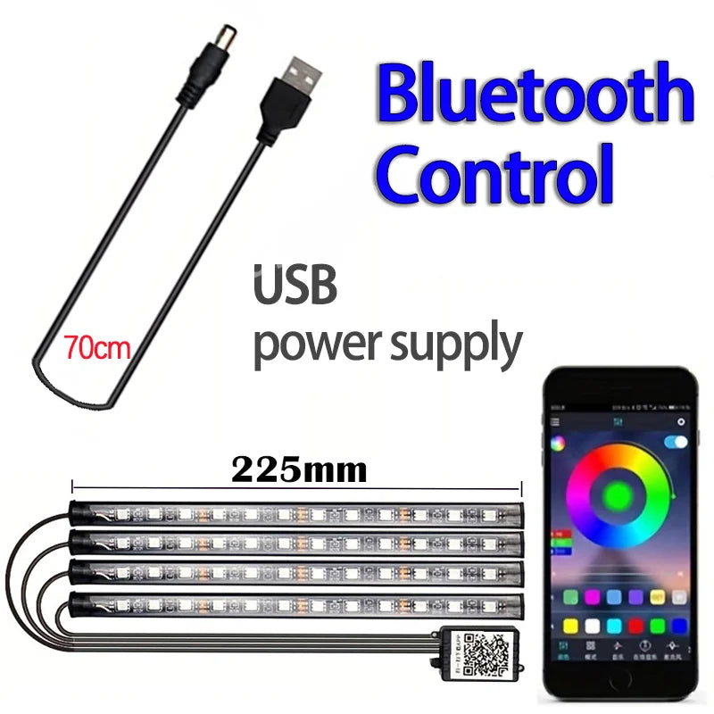 Tira LED RGB para Coche con Control por App y Bluetooth