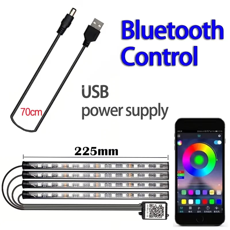 Tira LED RGB para Coche con Control por App y Bluetooth